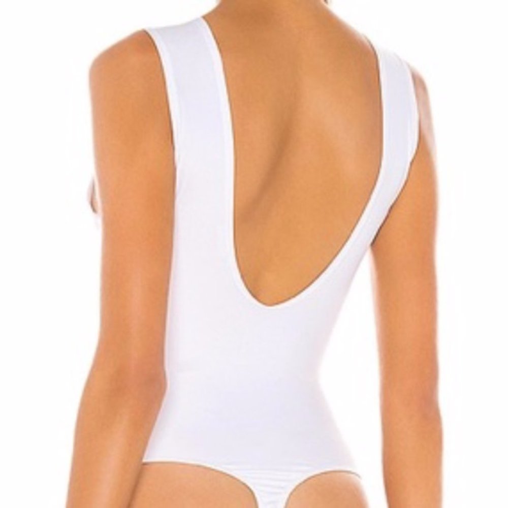 NWT FREE PEOPLE Keep It Sleek Bodysuit White Large - Picture 5 of 6